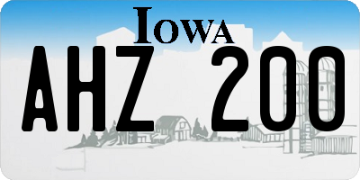 IA license plate AHZ200