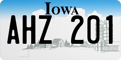 IA license plate AHZ201