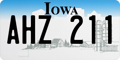 IA license plate AHZ211