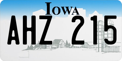 IA license plate AHZ215