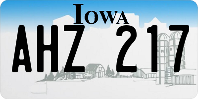 IA license plate AHZ217
