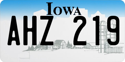 IA license plate AHZ219