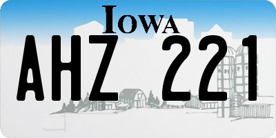 IA license plate AHZ221