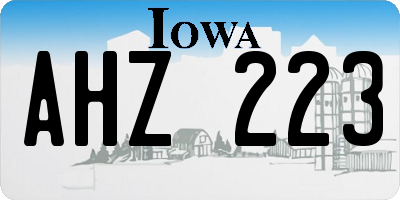 IA license plate AHZ223