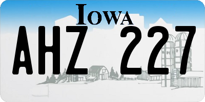 IA license plate AHZ227