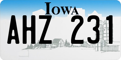 IA license plate AHZ231