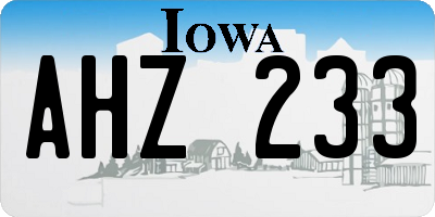 IA license plate AHZ233