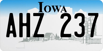 IA license plate AHZ237
