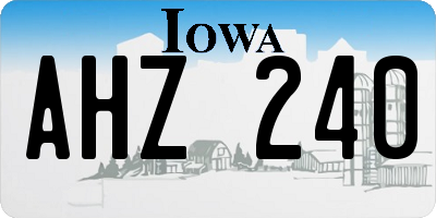 IA license plate AHZ240