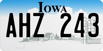 IA license plate AHZ243