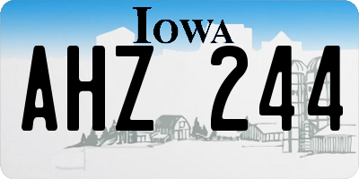 IA license plate AHZ244