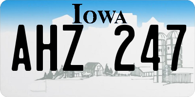 IA license plate AHZ247