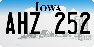 IA license plate AHZ252
