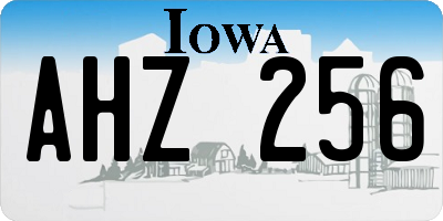 IA license plate AHZ256