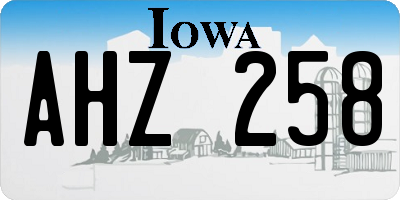 IA license plate AHZ258