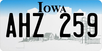 IA license plate AHZ259