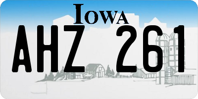 IA license plate AHZ261