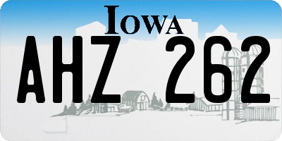 IA license plate AHZ262