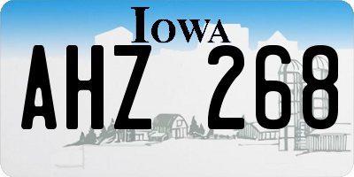 IA license plate AHZ268