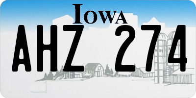 IA license plate AHZ274