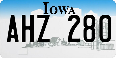 IA license plate AHZ280
