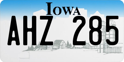 IA license plate AHZ285
