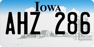 IA license plate AHZ286