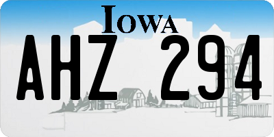 IA license plate AHZ294