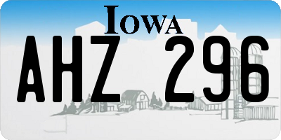 IA license plate AHZ296