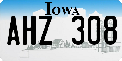 IA license plate AHZ308