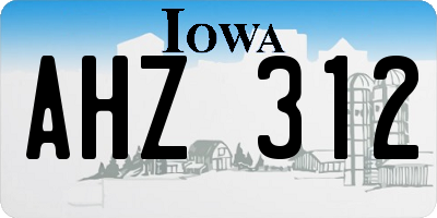 IA license plate AHZ312