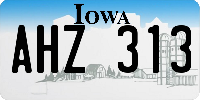 IA license plate AHZ313
