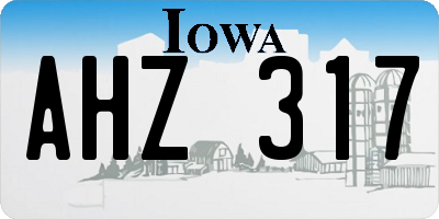 IA license plate AHZ317