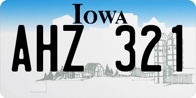 IA license plate AHZ321