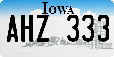 IA license plate AHZ333