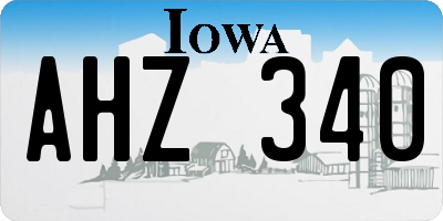 IA license plate AHZ340