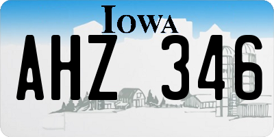 IA license plate AHZ346