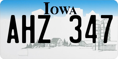IA license plate AHZ347