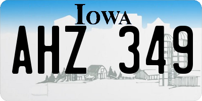 IA license plate AHZ349