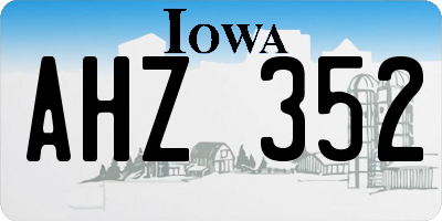 IA license plate AHZ352