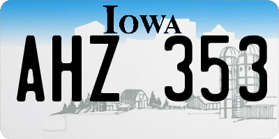 IA license plate AHZ353