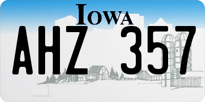 IA license plate AHZ357