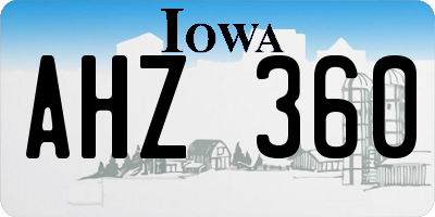 IA license plate AHZ360
