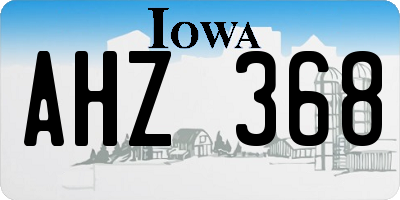 IA license plate AHZ368