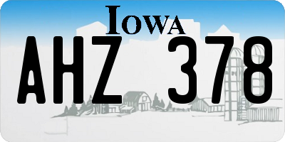 IA license plate AHZ378