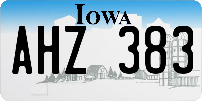 IA license plate AHZ383
