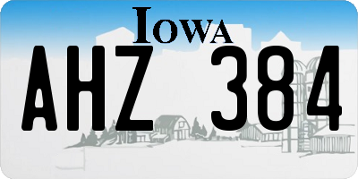 IA license plate AHZ384