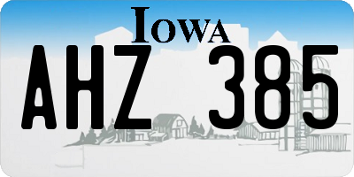 IA license plate AHZ385