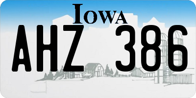 IA license plate AHZ386