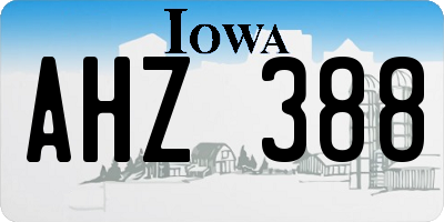 IA license plate AHZ388